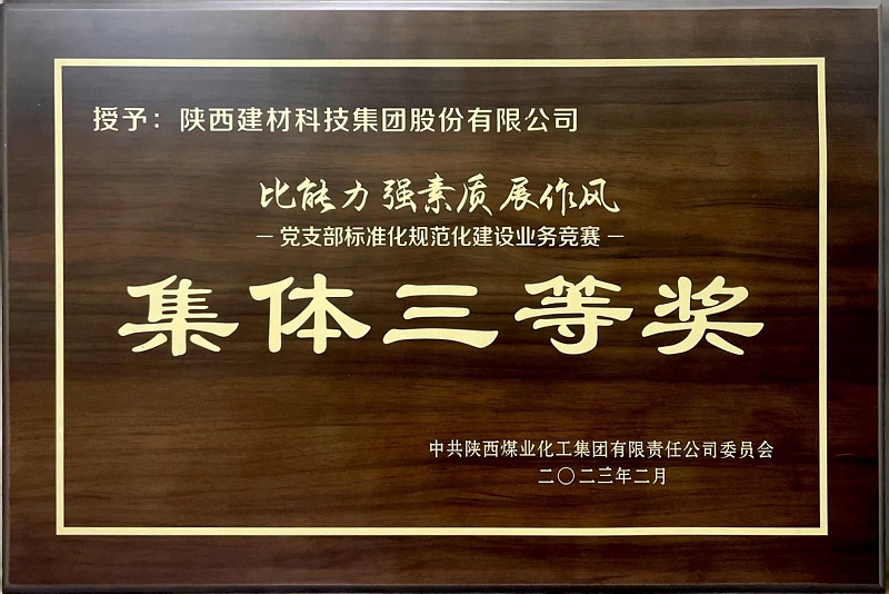 陕西建材科技公司荣获“党支部标准化规范化建设”类竞赛三等奖及“优秀组织奖”